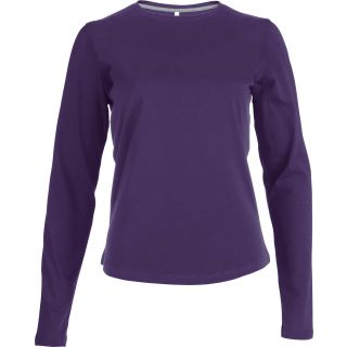 T-shirt femme manches longues col rond K383 - Purple