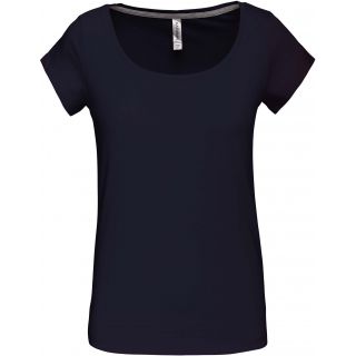 T-shirt femme col bateau manches courtes K384 - Navy