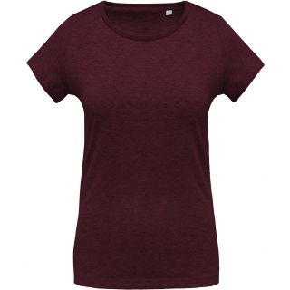 T-shirt femme coton bio col rond K391 - Wine Heather