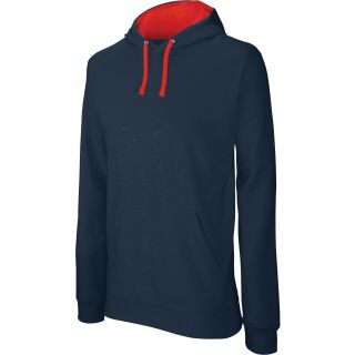 Sweat-shirt homme à capuche contrastée K446 - Navy / Red