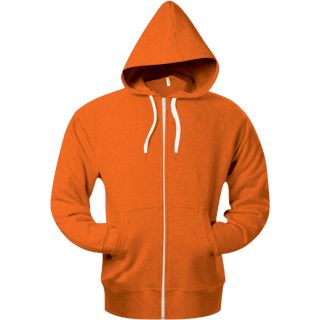 Sweat-shirt capuche zippé chiné french terry unisexe K451 - Orange Heather