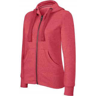 Sweat-shirt femme zippé capuche "mélange" K461 - Dark Red Heather