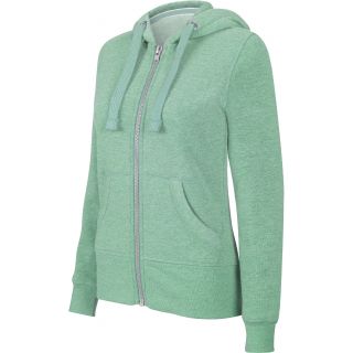 Sweat-shirt femme zippé capuche "mélange" K461 - Green Heather