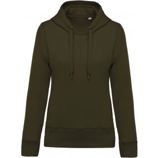 Sweat-shirt femme bio à capuche K483 - Mossy Green