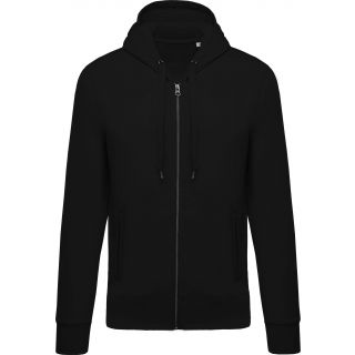 Sweat-shirt homme bio zippé capuche K484 - Black