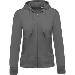 Sweat-shirt femme bio zippé capuche K485- Storm Grey