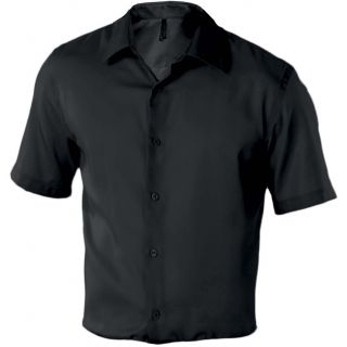 Chemise manches courtes ajustée sans repassage K523 - Black