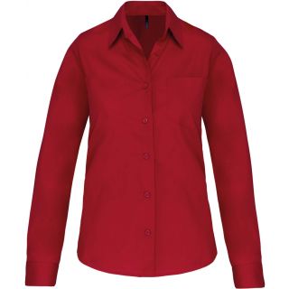 Chemise manches longues femme popeline K542 - Classic Red