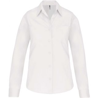 Chemise manches longues femme popeline K542 - White