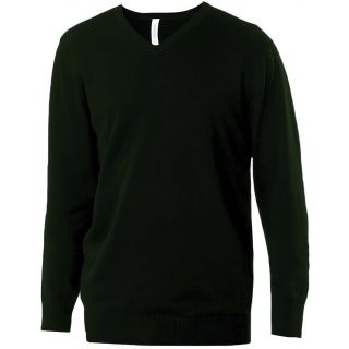 Pull homme col V K965 - Forest Green
