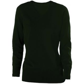 Pull femme col V K966 - Forest Green