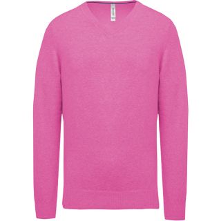 Pullover premium col V K982 - Candy Pink Heather