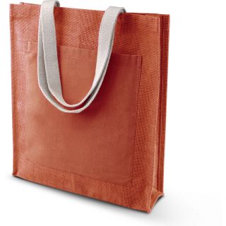 Sac shopping en toile de jute KI0221 - Saffron - 38 x 42 x 10 cm