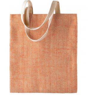 Sac en toile de jute teint 100% naturel KI0226 - Natural / Saffron-One Size