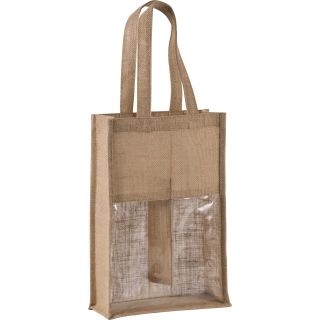 Sac porte bouteilles en jute KI0268 - Natural
