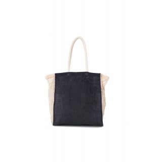 Sac shopping avec soufflet en filet KI0281 - Navy / Natural