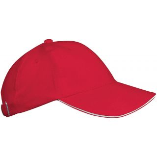 Casquette 6 panneaux Orlando Kids KP042 - Red / White