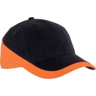 Casquette 6 panneaux Racing KP045 - Black / Orange