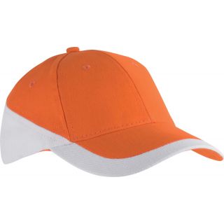 Casquette 6 panneaux Racing KP045 - Orange / White