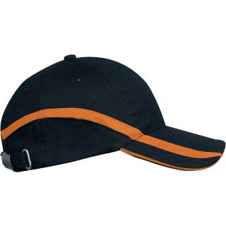 Casquette 6 panneaux bicolore Team KP063 - Black / Orange