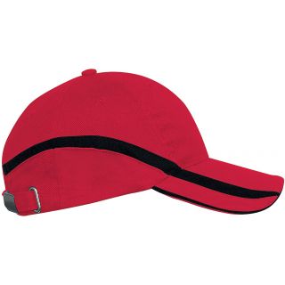 Casquette 6 panneaux bicolore Team KP063 - Red / Black