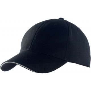 Casquette sport 4 panneaux KP132 - Black / Grey