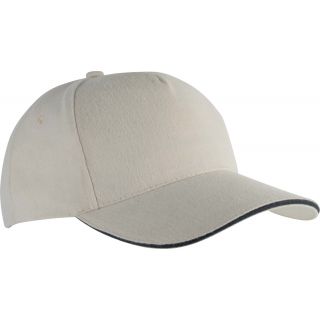 Casquette 5 panneaux Bio KP210 - Natural / Navy