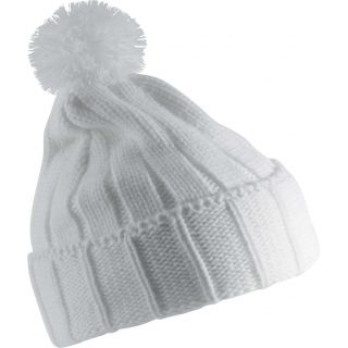 Bonnet Pompon KP519 - White / White