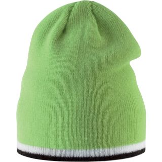 Bonnet enfant avec bande bicolore KP523 - Lime / White / Black