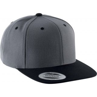 Casquette 6 panneaux visière plate KP910 - Dark Grey / Black