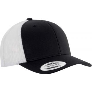 Casquette 6 panneaux Trucker modèle rétro KP912 - Black / White