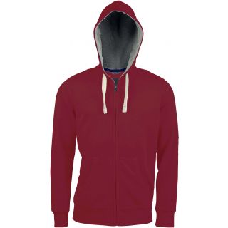 Sweat-shirt homme à capuche zippé Vintage KV2300 - Vintage Red