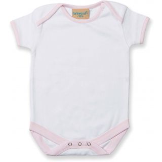 Body contrasté manches courtes LW051 - White / Pale Pink