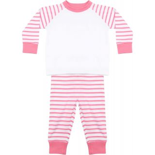 Pyjama à rayures LW072 - Pink / White
