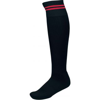 Chaussettes de sport rayées PA015 - Black / Sporty Red
