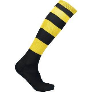 Chaussettes de sport cerclées PA021 - Black / Sporty Yellow