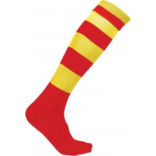 Chaussettes de sport cerclées PA021 - Sporty Red / Sporty Yellow