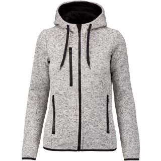 Veste femme chinée à capuche PA366 - Light Grey Melange