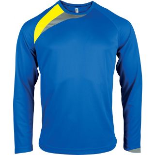 T-shirt unisexe manches longues sport PA408 - Sporty Royal Blue / Sporty Yellow / Storm Grey