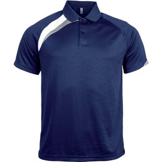 Polo sport manches courtes unisexe PA457 - Sporty Navy / White / Storm Grey