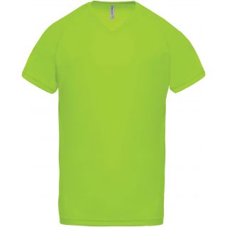 T-shirt homme polyester col V manches courtes PA476 - Lime