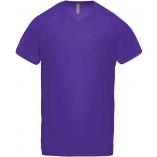 T-shirt homme polyester col V manches courtes PA476 - Violet