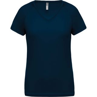 T-shirt femme polyester col V manches courtes PA477 - Sporty Navy