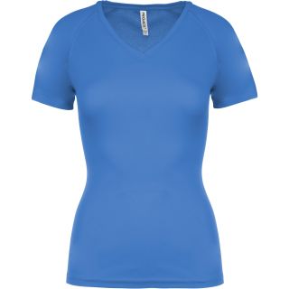 T-shirt femme polyester col V manches courtes PA477 - Sporty Royal Blue