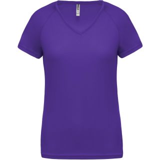 T-shirt femme polyester col V manches courtes PA477 - Violet