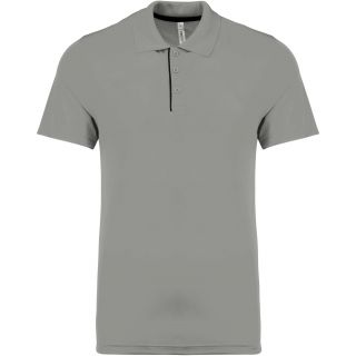 Polo maille piquée sport manches courtes PA485 - Silver / Black
