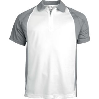Polo bicolore sport manches courtes PA487 - White / Fine Grey