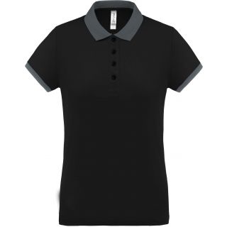Polo femme piqué performance PA490 - Black / sporty grey