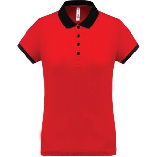 Polo femme piqué performance PA490 - Red / Black