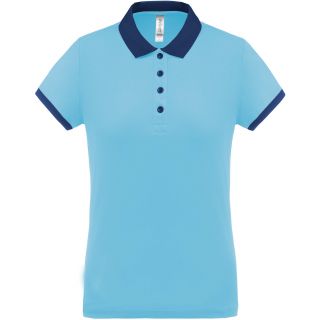Polo femme piqué performance PA490 - Sky Blue / Sporty Navy